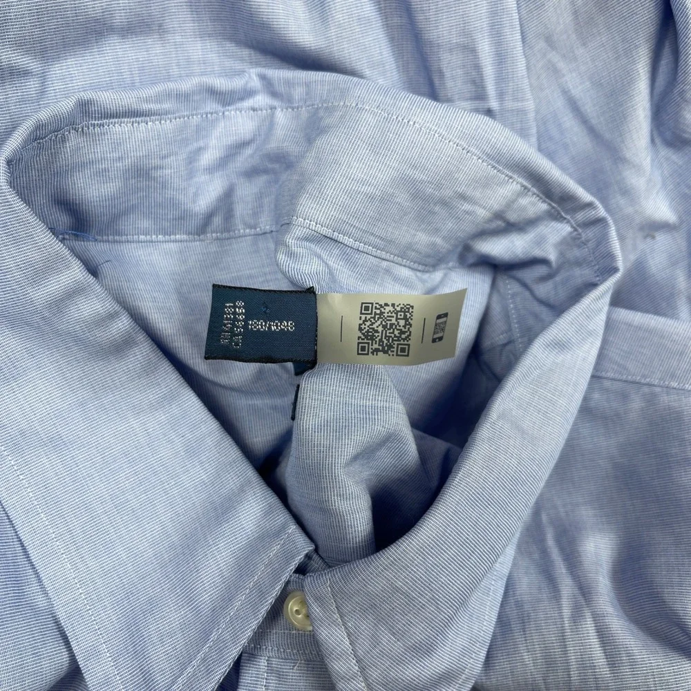 Polo Ralph Lauren Button Down Shirt Mens XXL Blue Oversize Fit End On End Cotton